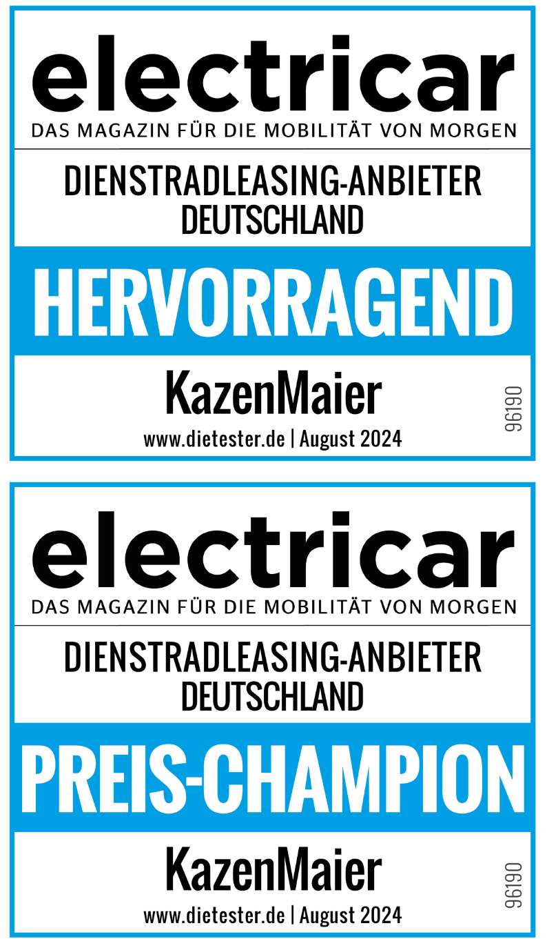 Electricar Siegel im Dienstradleasing-Vergleich: Preis-Champion und Hervorragend
